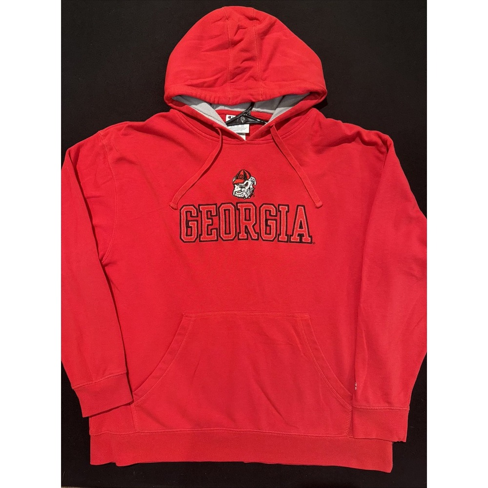 Georgia Bulldogs Vintage Spell Out Logo Hooded Sweatshirt Mens Size XL
